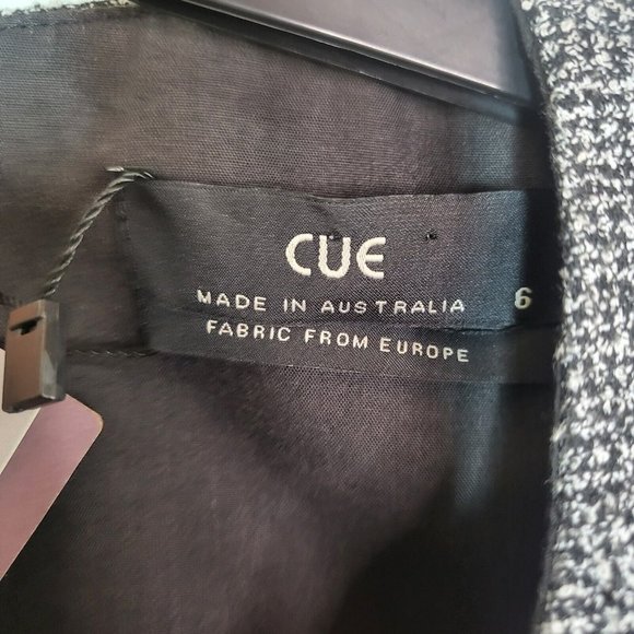 NEW Cue sleeveless top women's size 6 grey BNWT $189 tweed textured blouse zip - Picture 4 of 12